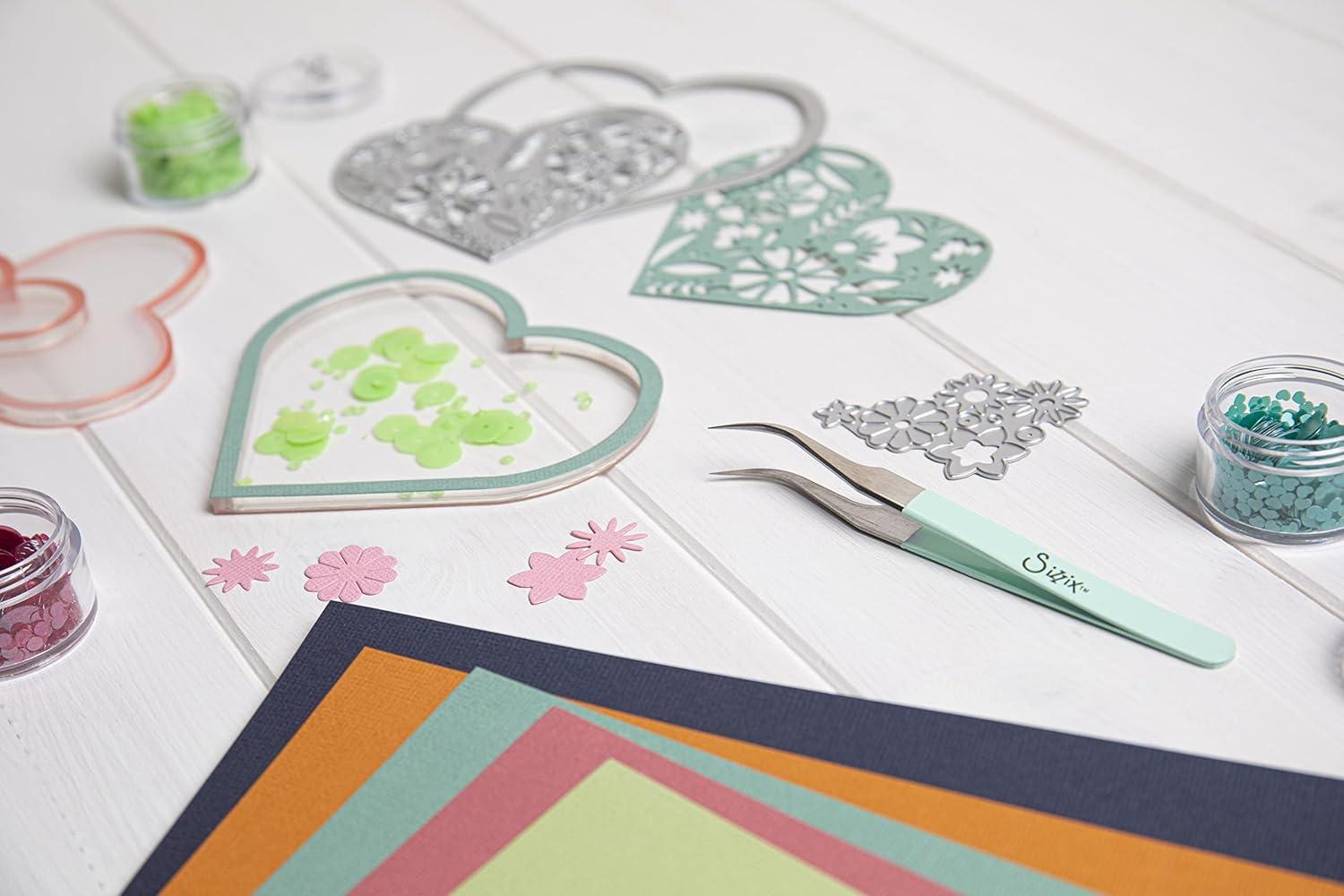 image:imageSizzix Curved Fine Tip Tweezers for Intricate Projects Scrapbooking Cardmaking One Size Multi Color Multicolour