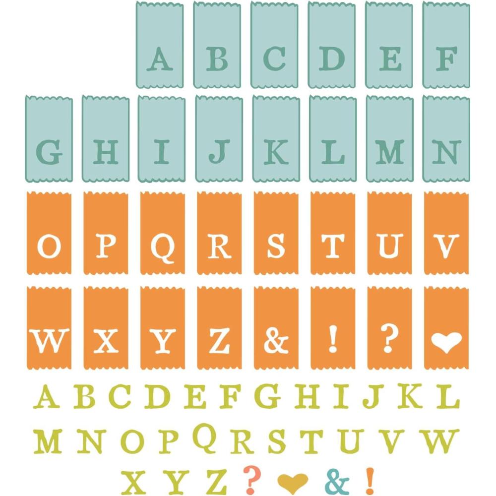 image:imageSizzix A5 Clear Stamps wFramelits Die Tab Stamp Alpha by 49 and Market