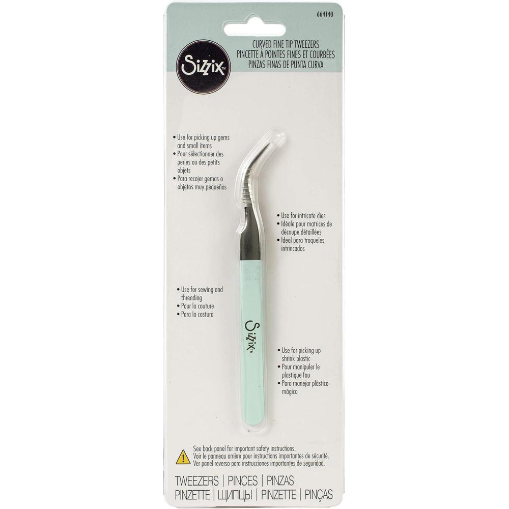 image:imageSizzix Curved Fine Tip Tweezers for Intricate Projects Scrapbooking Cardmaking One Size Multi Color Multicolour