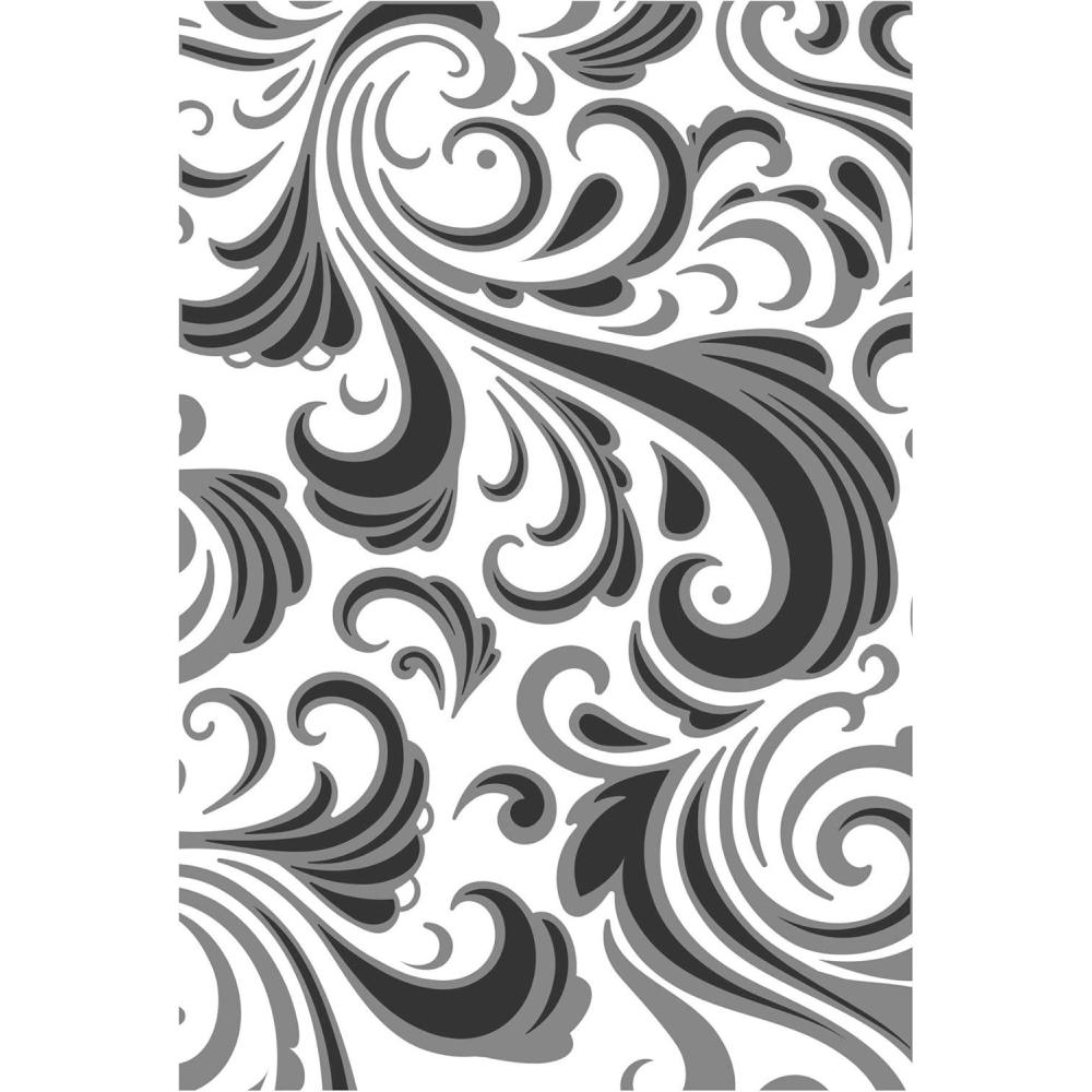 image:imageSizzix Texture Fades MultiLevel Embossing Folder 665226 Swirls by Tim Holtz One Size Multicolor