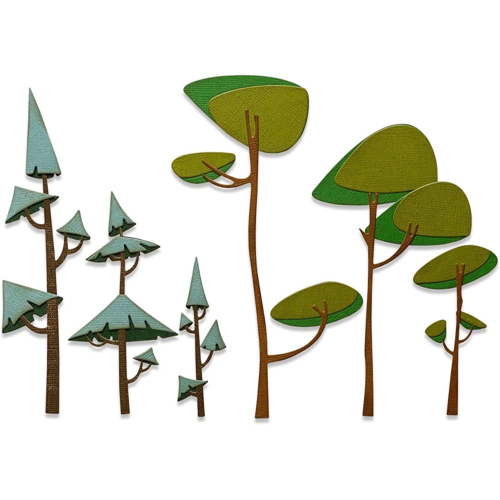 image:imageSizzix Thinlits Die 665217 Funky Trees by Tim Holtz 6 Pack Multicolor