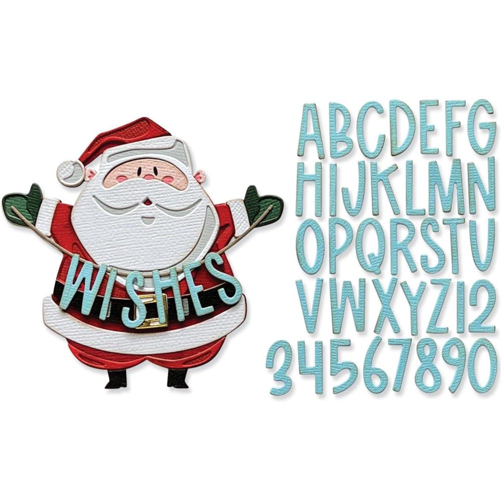 image:imageSizzix Thinlits Die Set 49PK Santa Greetings Colorize by Tim Holtz 666338 Metal WaferThin Cutting Dies for Scrapbooking Embossing JournallingSilver