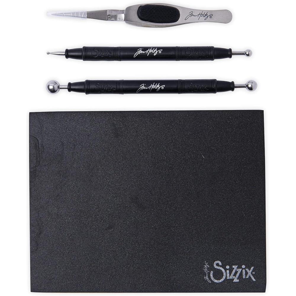 image:imageSizzix Tim Holtz Shaping Kit 665304 Scrapbooking and Cardmaking Paper Sculpting Set Black