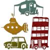 Sizzix Thinlits Die 665220 Wacky Transport #1 by Tim Holtz 4 Pack(Multicolor)
