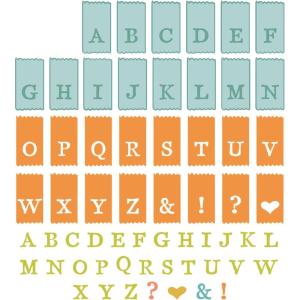 Sizzix A5 Clear Stamps w/Framelits Die Tab Stamp Alpha by 49 and Market
