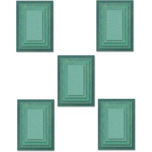 Sizzix Framelits Die Set 25PK-Stacked Tiles Rectangles by Tim Holtz, 665433, One Size, Multicolor