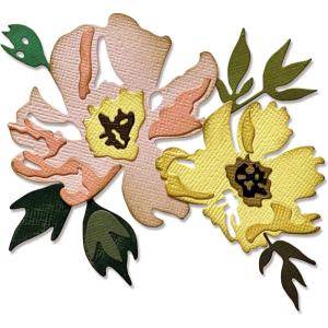 Sizzix Thinlits Die 665209 Brushstroke Flowers #1 by Tim Holtz 7 Pack