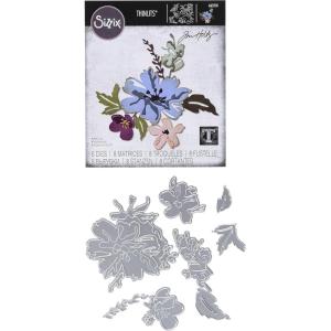 Sizzix Thinlits Die 665210 Brushstroke Flowers #2 by Tim Holtz 8 Pack