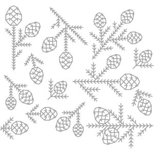 Sizzix Thinlits Die Set 13PK Pine Patterns by Tim Holtz | 666070 | Chapter 4 2022 Wafer, Grey
