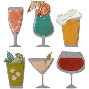 Sizzix Thinlits Die Set 24 Pack, Happy Hour by Tim Holtz Cutting dies, Multicolor