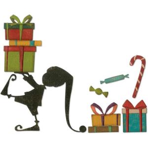 Sizzix Thinlits Die Set 49PK Santa Greetings Colorize by Tim Holtz | 666338 | Metal, Wafer-Thin Cutting Dies for Scrapbooking, Embossing, Journalling(Multicolor)