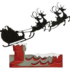 Sizzix Thinlits Die Set 8PK Reindeer Sleigh by Tim Holtz | 666337 | Metal, Wafer-Thin Cutting Dies for Scrapbooking, Embossing, Journalling