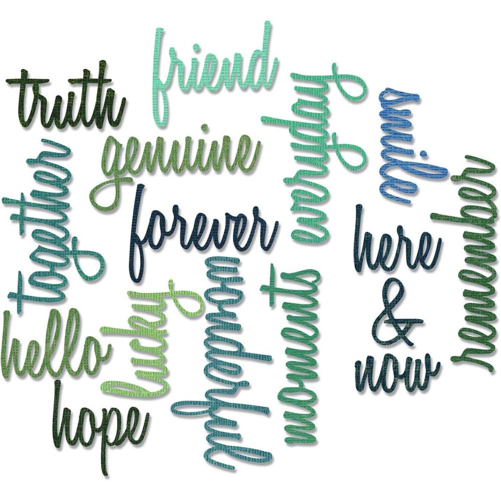 image:imageSizzix 660225 Thinlits Die Set Friendship Words Script by Tim Holtz 16 PackPlastic