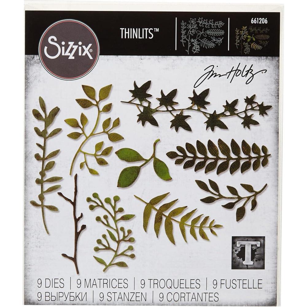 image:imageSizzix 661206 Thinlits Die Set Garden Greens by Tim Holtz 9Pack 75 x 563 x 025