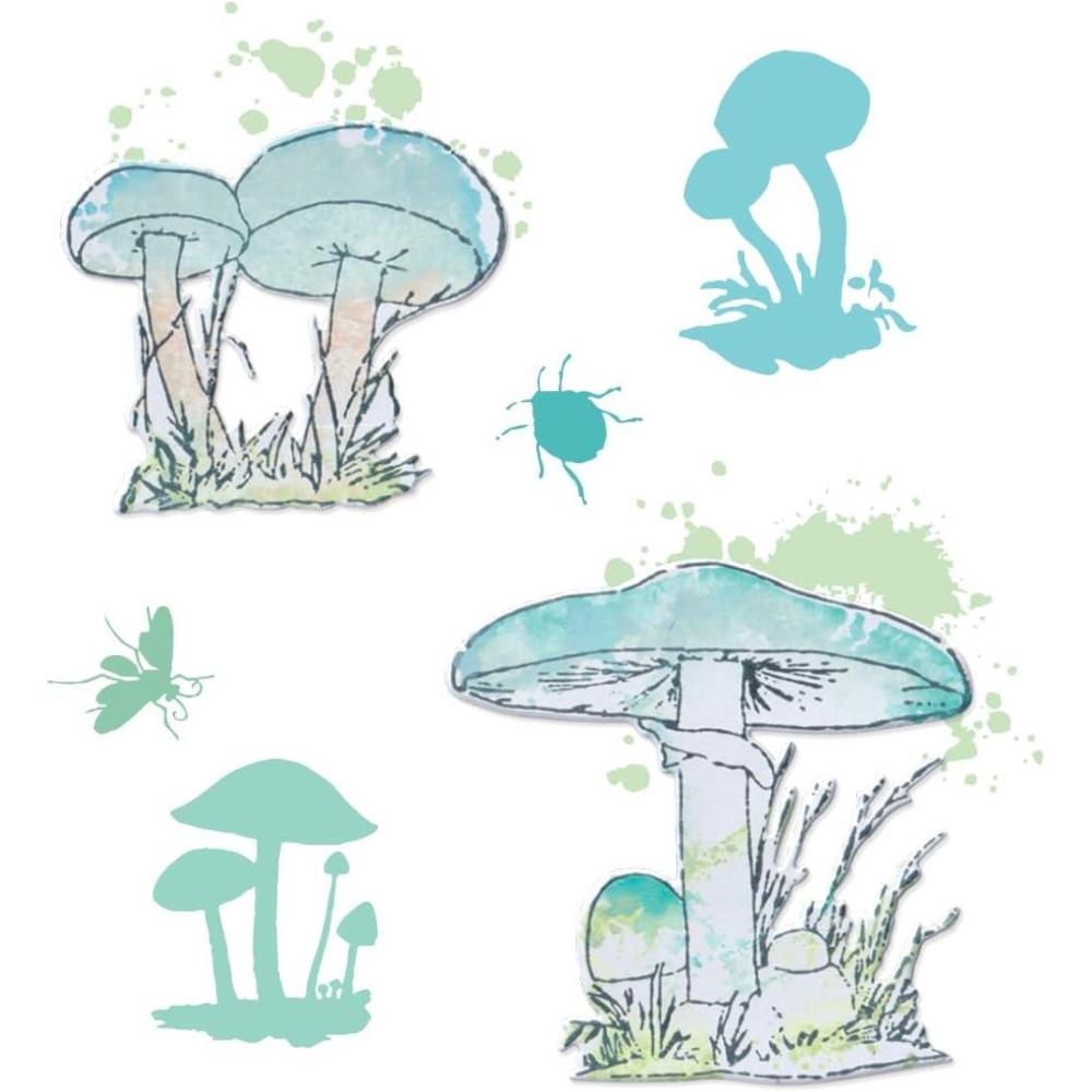 image:imageSizzix A5 Clear Stamps amp Framelits Dies  Painted Pencil Mushrooms by 49 and Market