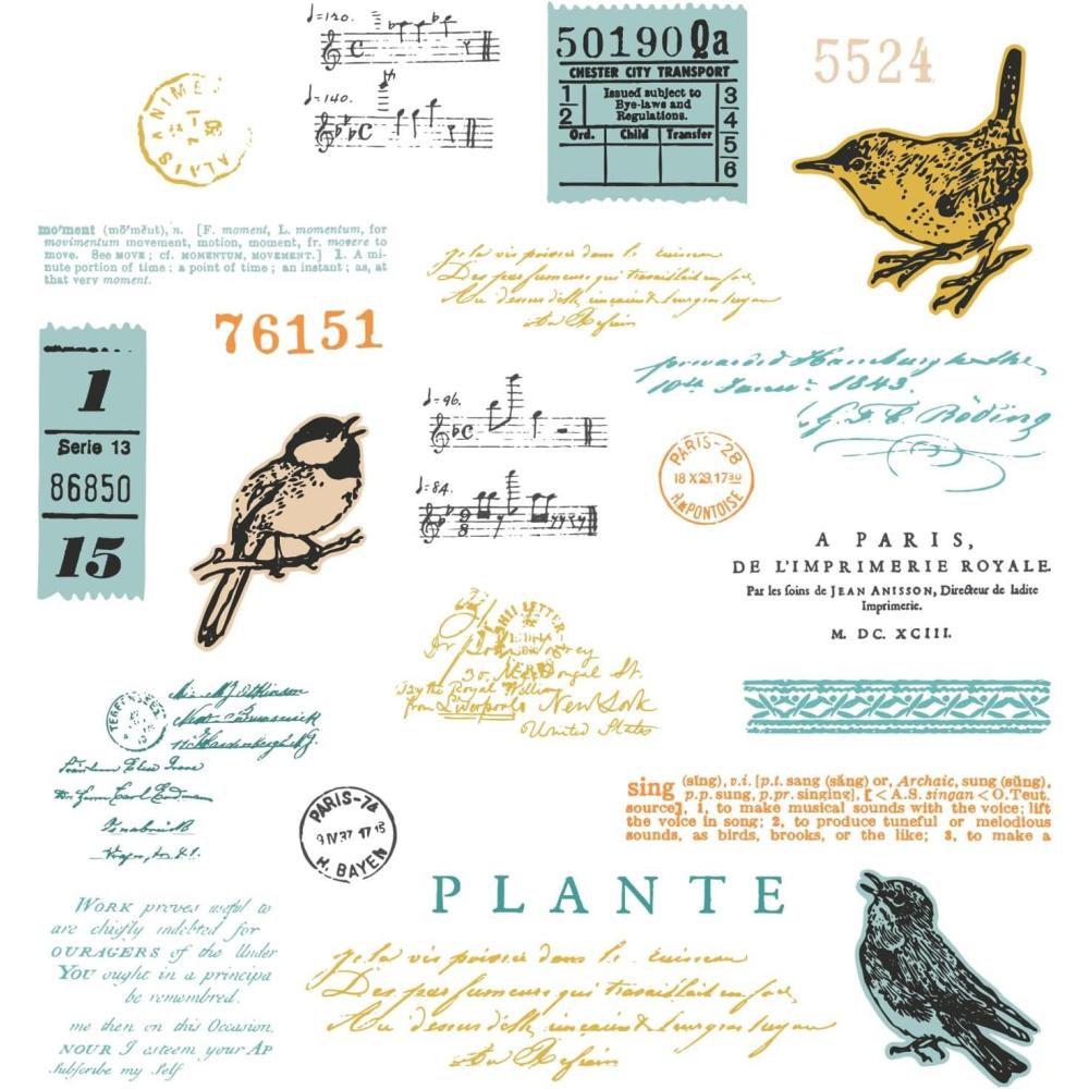 image:imageSizzix A5 Clear Stamps wFramelits Die Bird Song by 49 and Market