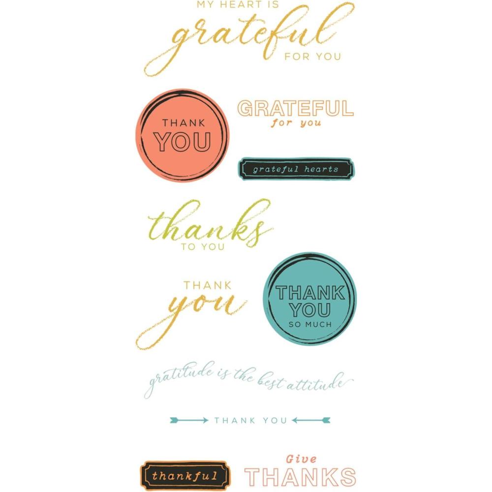 image:imageSizzix Clear Stamps wFramelits Die Thankful Sentiments by 49 and Market