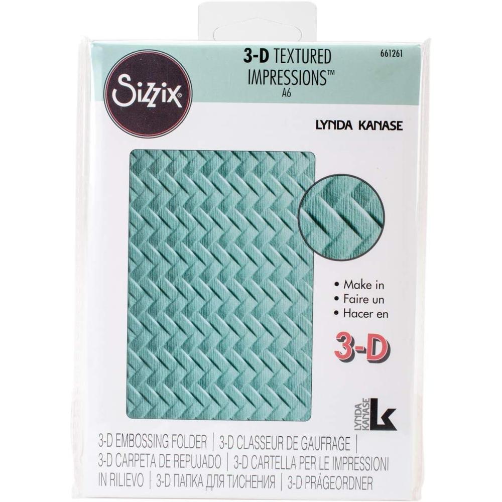 image:imageSizzix Embossing Folder 661261 Woven by Lynda Kanase Multi Color One Size