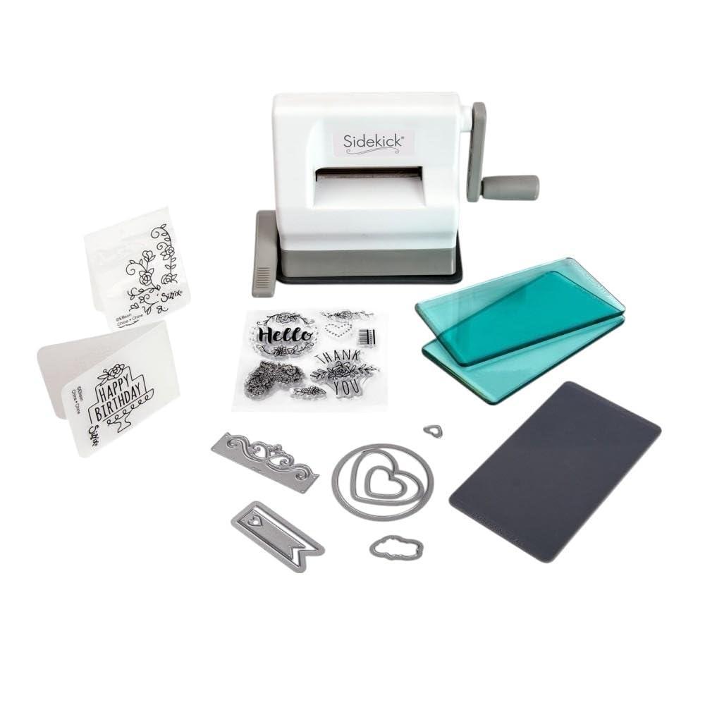 image:imageSizzix Sidekick Starter Kit 661770 Portable Manual Die Cutting amp Embossing Machine for Arts amp Crafts Scrapbooking amp Cardmaking 635 cm Opening 25 Opening WhiteWhite