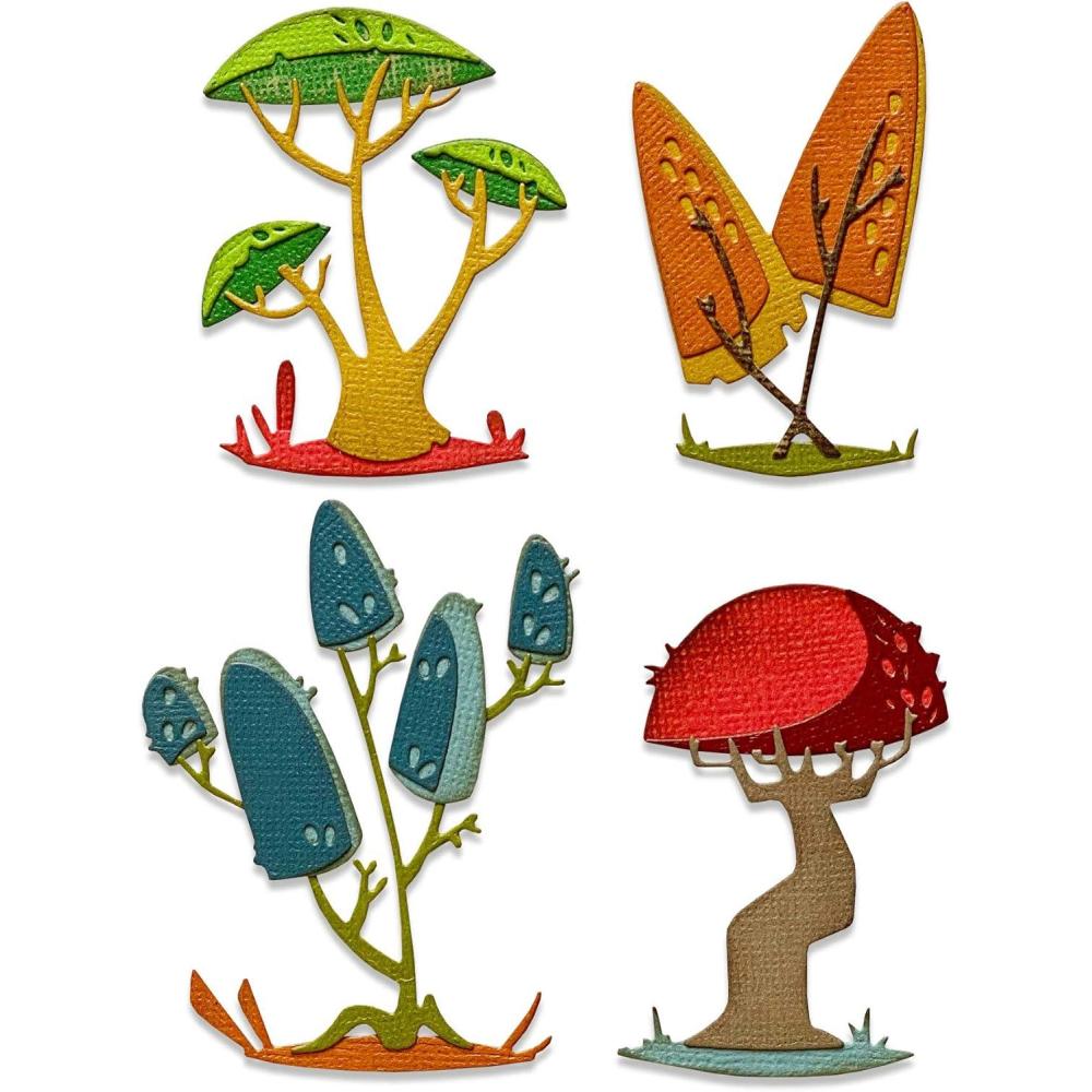 image:imageSizzix Thinlits Die 665216 Funky Toadstools by Tim Holtz 5 Pack Multicolor