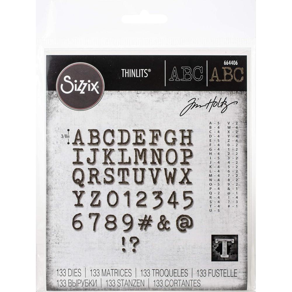 image:imageSizzix Thinlits Die Set 123 Pack Alphanumeric Tiny Type Upper by Tim Holtz MulticolorClassic