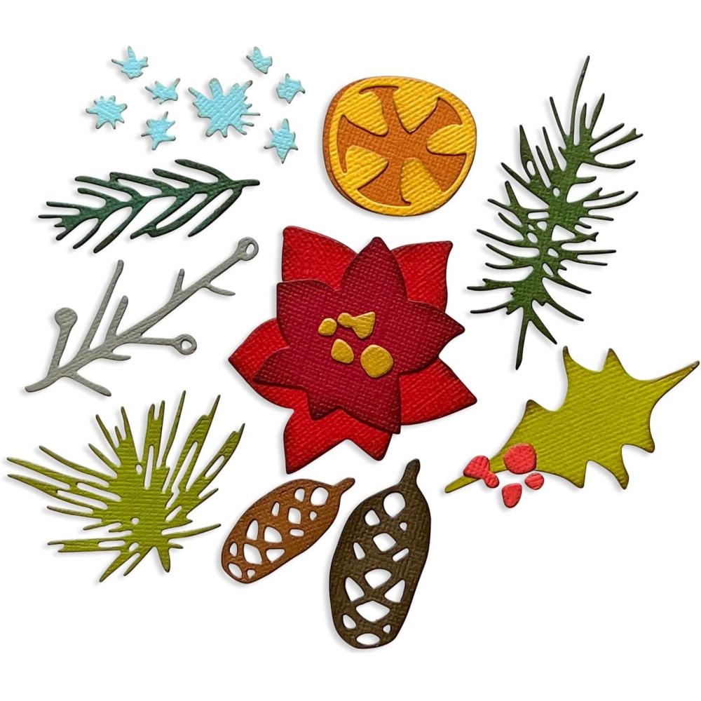 image:imageSizzix Thinlits Die Set 14PK Modern Festive by Tim Holtz 666069 Chapter 4 2022 Wafer Grey