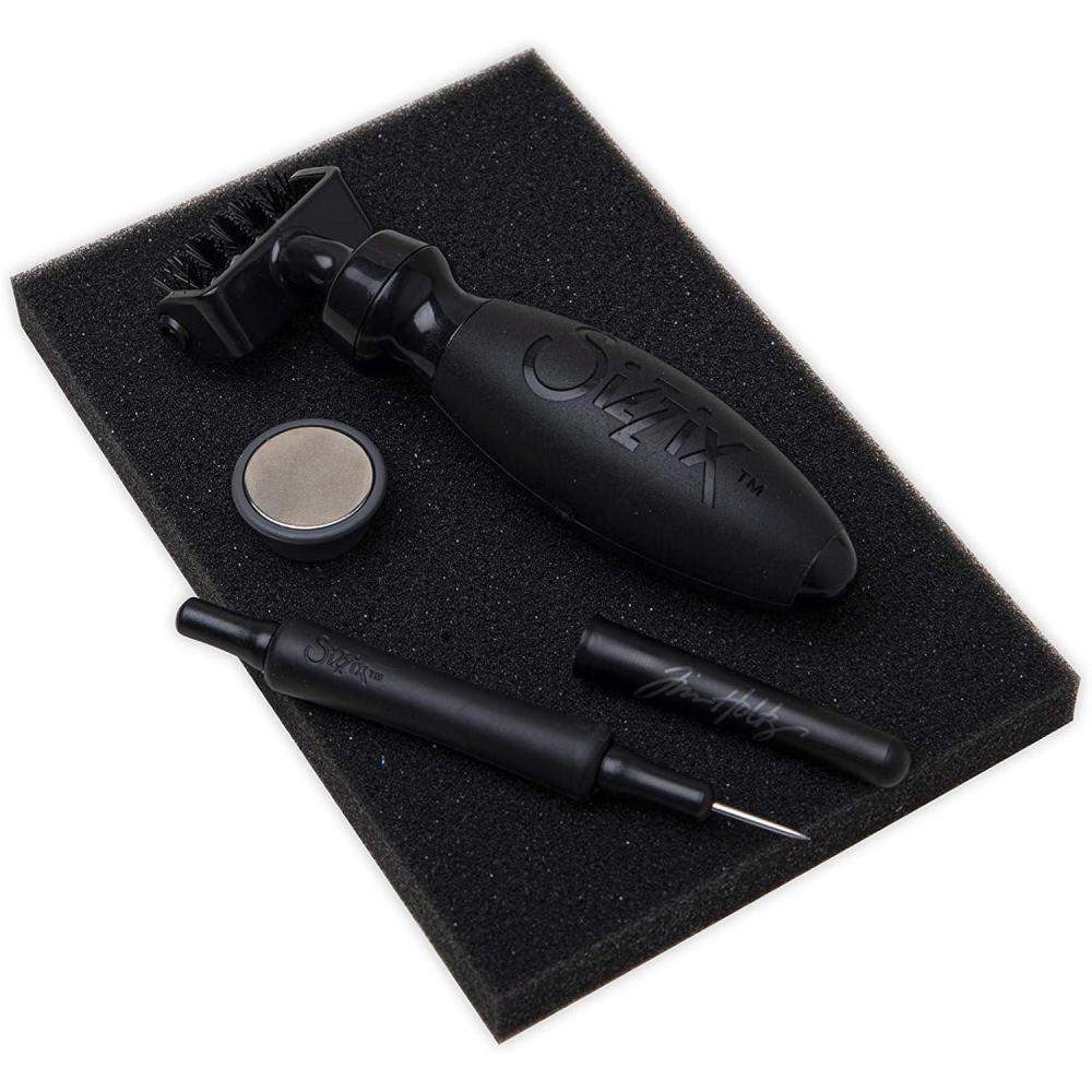 image:imageSizzix Tim Holtz Die Brush amp Magnetic Die Pick Tool Kit 665303  Papercraft amp Scrapbooking Intricate Die Paper Remover Set Black