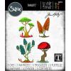 Sizzix Thinlits Die 665216 Funky Toadstools by Tim Holtz 5 Pack, Multicolor