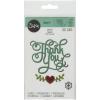 Sizzix 660370 Thinlits Die Set, Phrase, Thank You with Hearts by Jen Long (3 Pack)