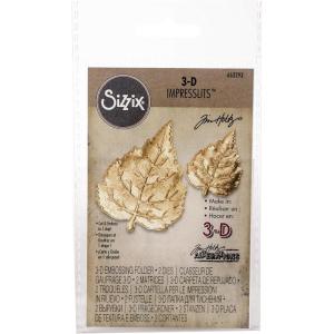 Sizzix 3-D Impresslits Embossing Folder Fanciful by Tim Holtz, Multicolor(Leaf)