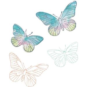 Sizzix A5 Clear Stamps & Framelits Dies – Painted Pencil Butterflies by 49 and Market