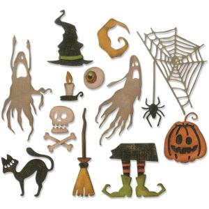 Sizzix Frightful Things Thinlits Die Set Tim Holtz, 17 Pack(Frightful Things)