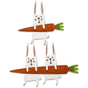 Sizzix Thinlits Die 665213 Carrot Bunny by Tim Holtz 11 Pack, Multicolor