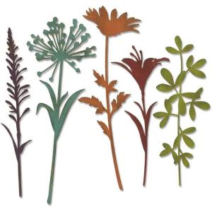 Sizzix Thinlits Die Set , Wildflower Stems #2 by Tim Holtz, 5 Pack, One Size, Multicolor 5 Piece(Wildflower Stems #2)