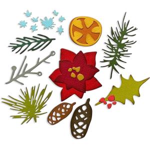 Sizzix Thinlits Die Set 14PK Modern Festive by Tim Holtz | 666069 | Chapter 4 2022 Wafer, Grey