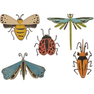 Sizzix Thinlits Die Set 5PK Funky Insects by Tim Holtz, 665364, Multicolor