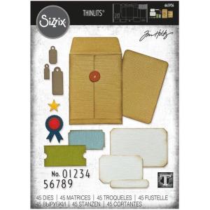 Sizzx Thinlits Die Set 45PK Collector by Tim Holtz | 665926 | Chapter 3 2022