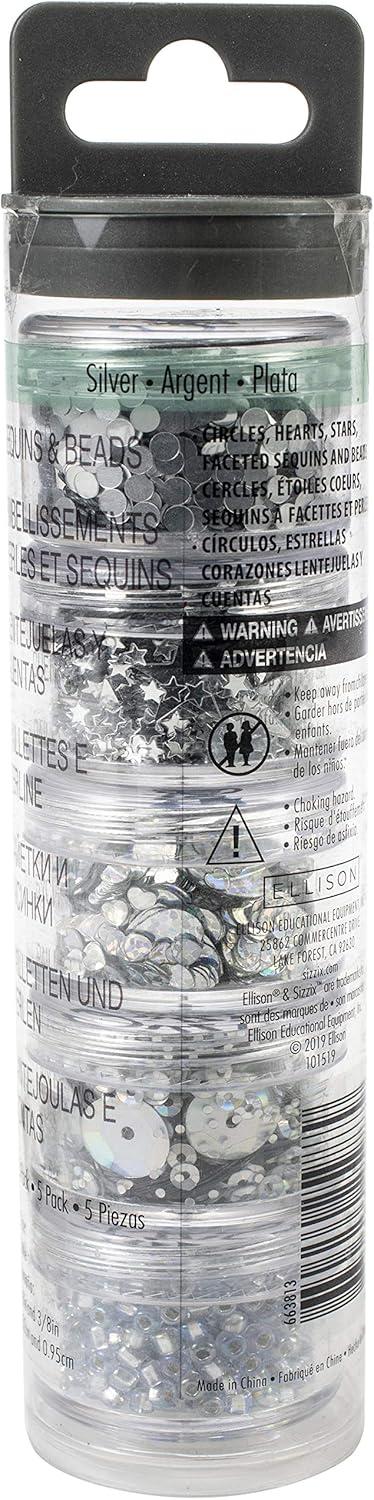 image:imageSizzix Sequins amp Beads Arctic 5 Pack Artic Sky BeadsSilver