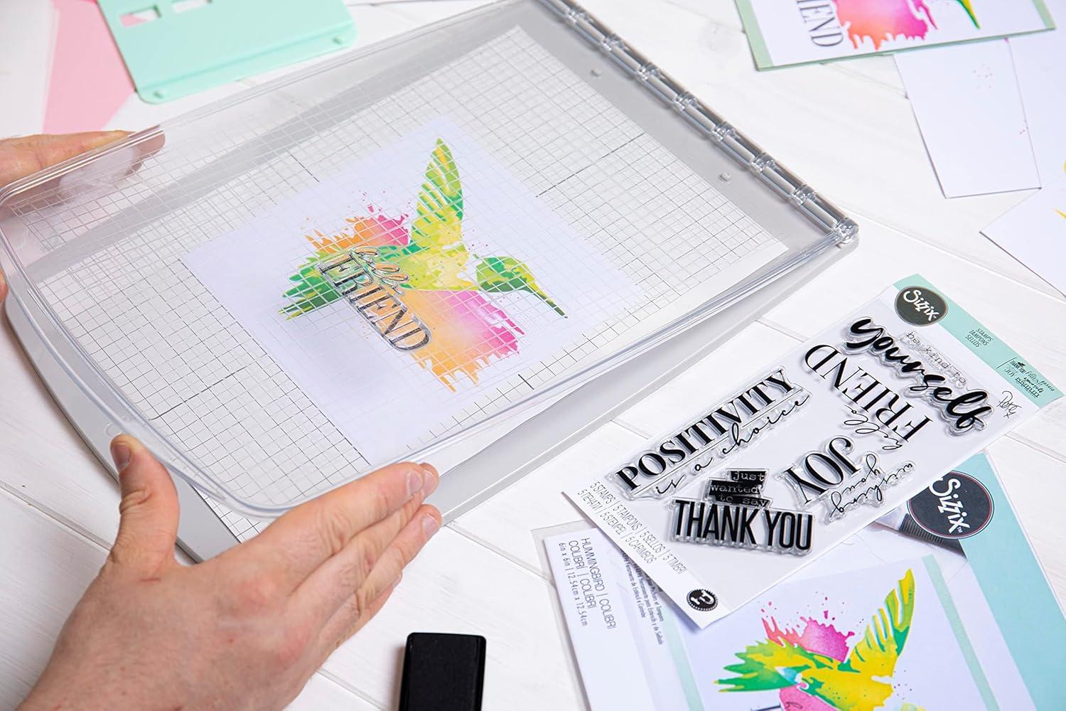 image:imageSizzix Stencil amp Stamp Craft Cardmaking 664896 Tools MulitcolourStencil Stamp Tool