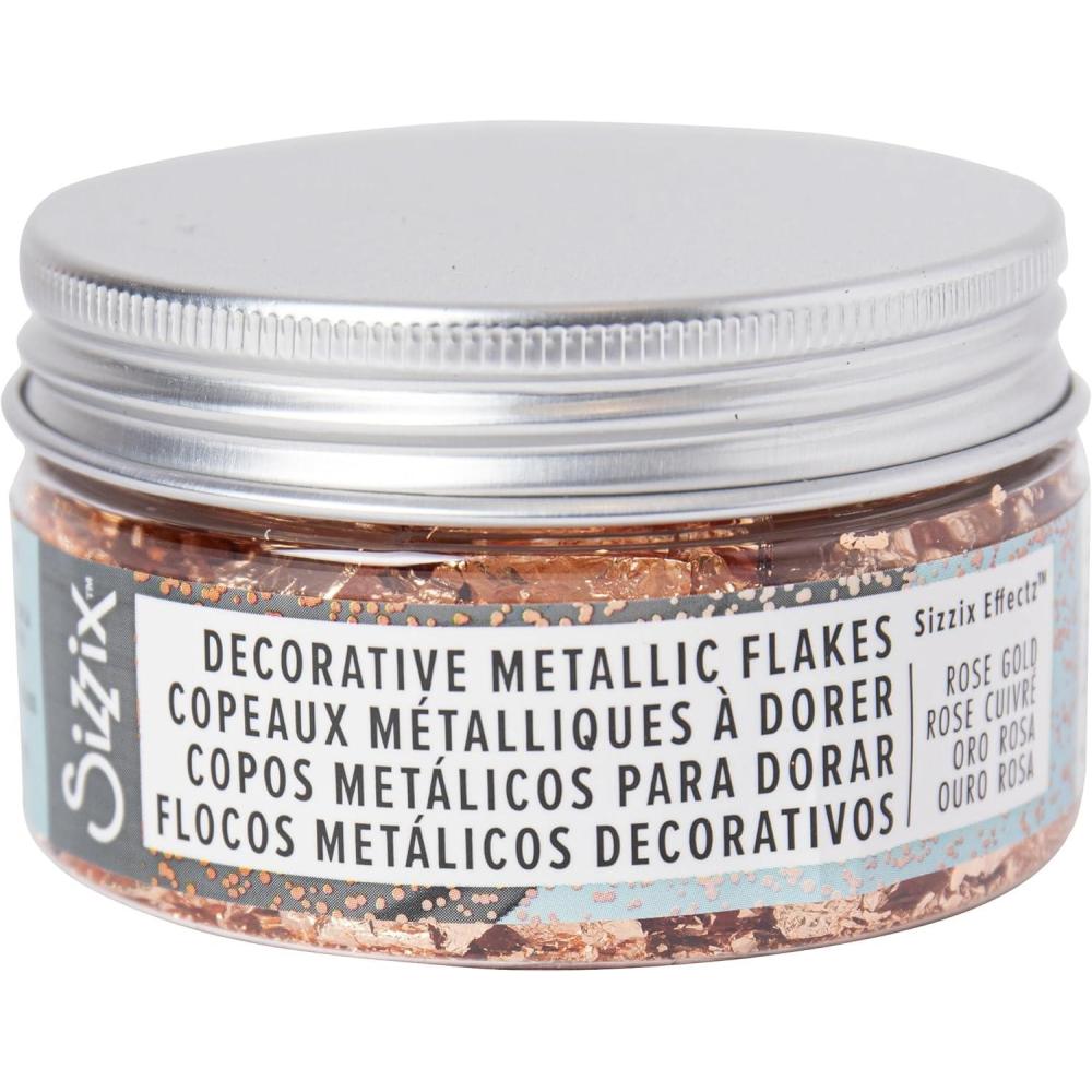 image:imageSizzix Effectz Decorative Metallic Flakes 664564 Decorative Gilding Foil Silver 08gRose Gold
