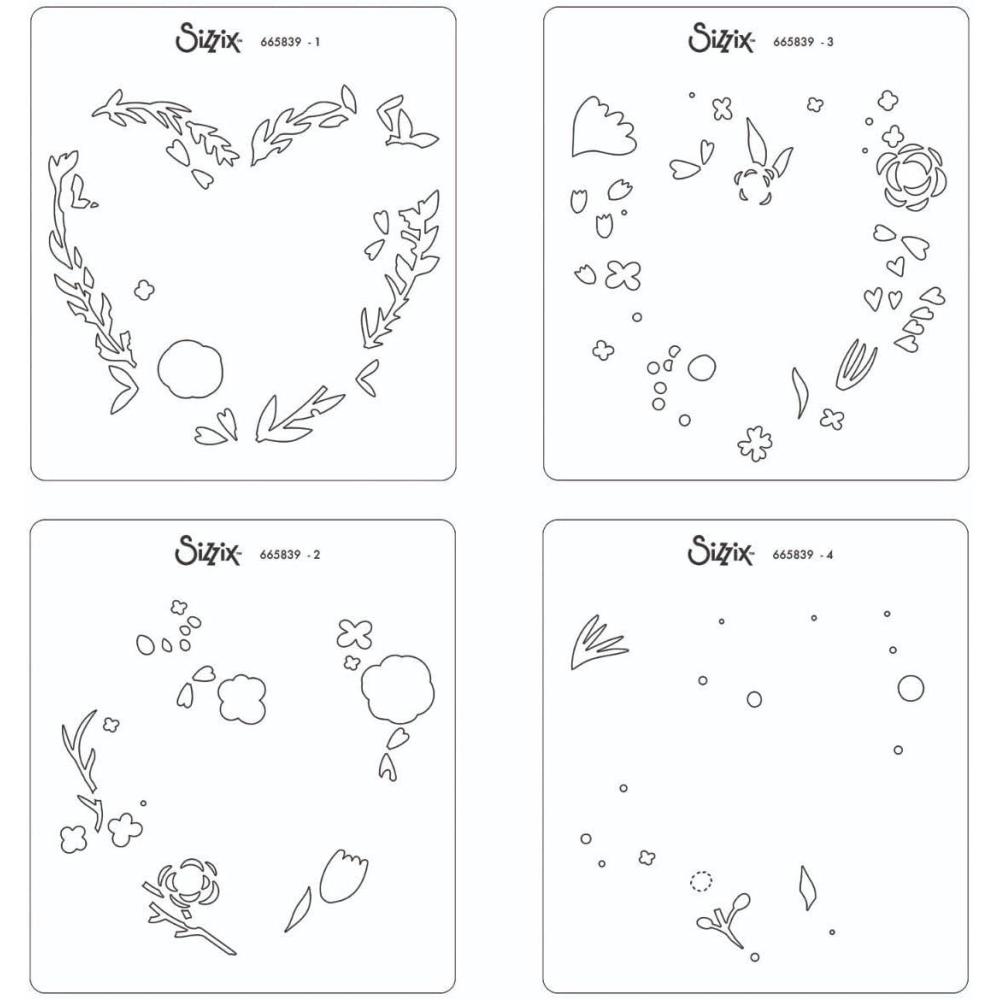 image:imageSizzix Layered Reusable Crafts 4PK Heart Wreath by Olivia Rose 665839 Chapter 4 2022 Stencils MulitcolourMulitcolour