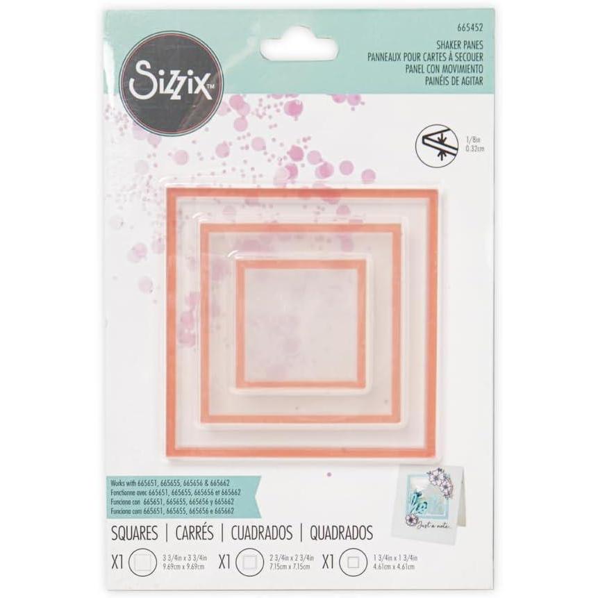 image:imageSizzix Making Essential Shaker Panes Squares 1 2 3 12 3PK Multicolor