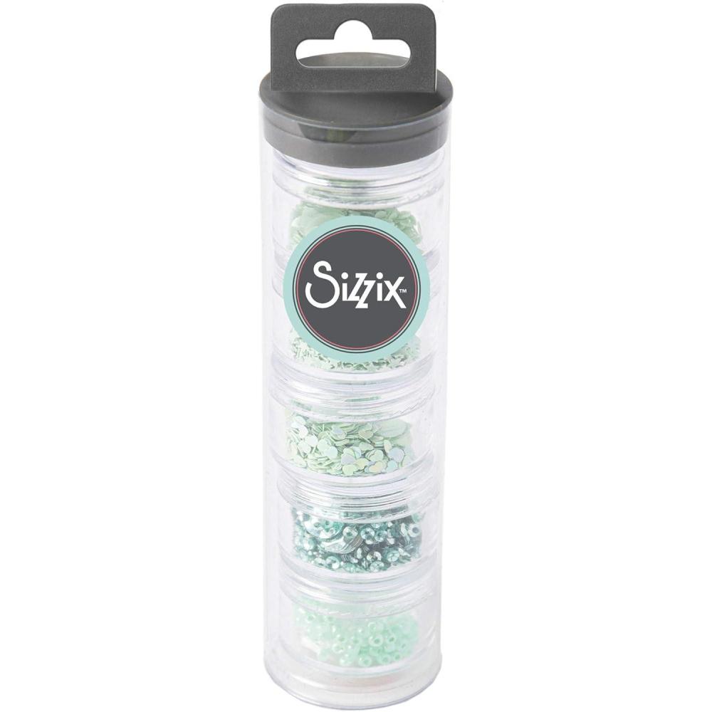 image:imageSizzix Sequins amp Beads Arctic 5 Pack Artic Sky BeadsGreen Tea