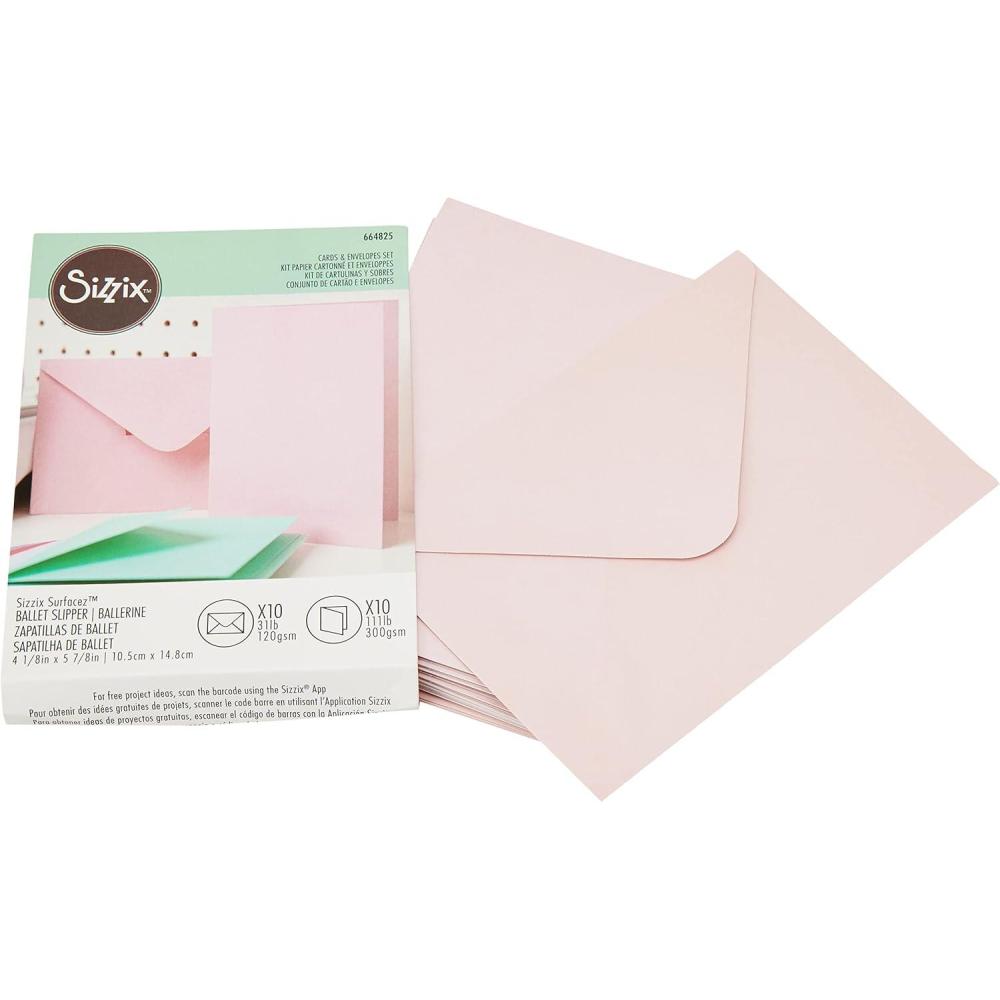 image:imageSizzix Surfacez Card amp Envelope Pack A6 Ballet Slipper 10PK 664825 MulticolorMulticolor