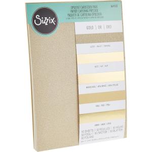 Sizzix, Charcoal, Surfacez-Surfaces-Opulent Cardstock , 50 Pack, Gray(Gold)