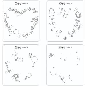 Sizzix Layered Reusable Crafts 4PK Heart Wreath by Olivia Rose | 665839 | Chapter 4 2022 Stencils, Mulitcolour(Mulitcolour)