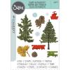 Sizzix A5 Clear Stamps w/Framelits Die Pine Holidays by 49 and Market
