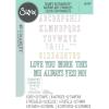 Sizzix A5 Clear Stamps 52PK w/8PK Framelits Fine Line Alpha 01 by 49 and Market