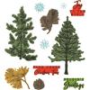 Sizzix A5 Clear Stamps w/Framelits Die Pine Holidays by 49 and Market