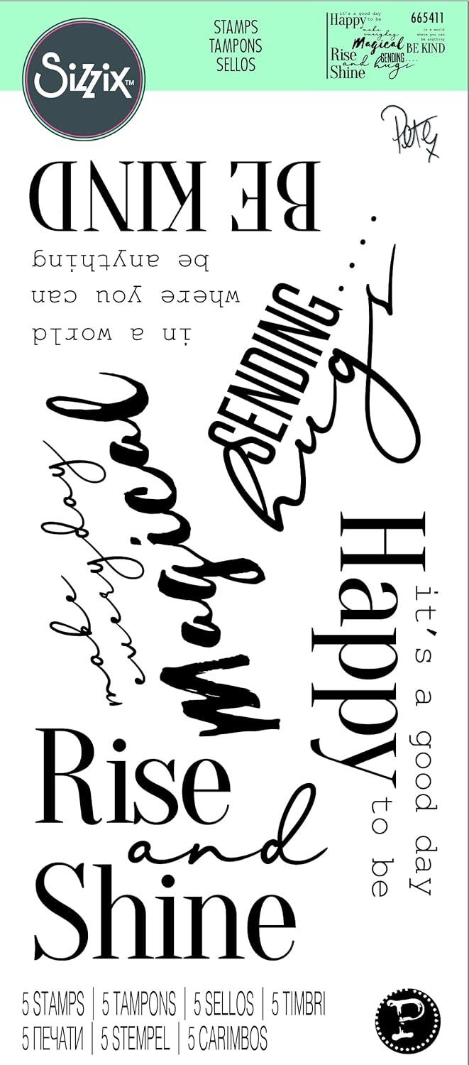 image:imageSizzix Clear Stamps 5PK Sunnyside Sentiments 9 by Pete Hughes 665411 Chapter 3 2022 Multicolor